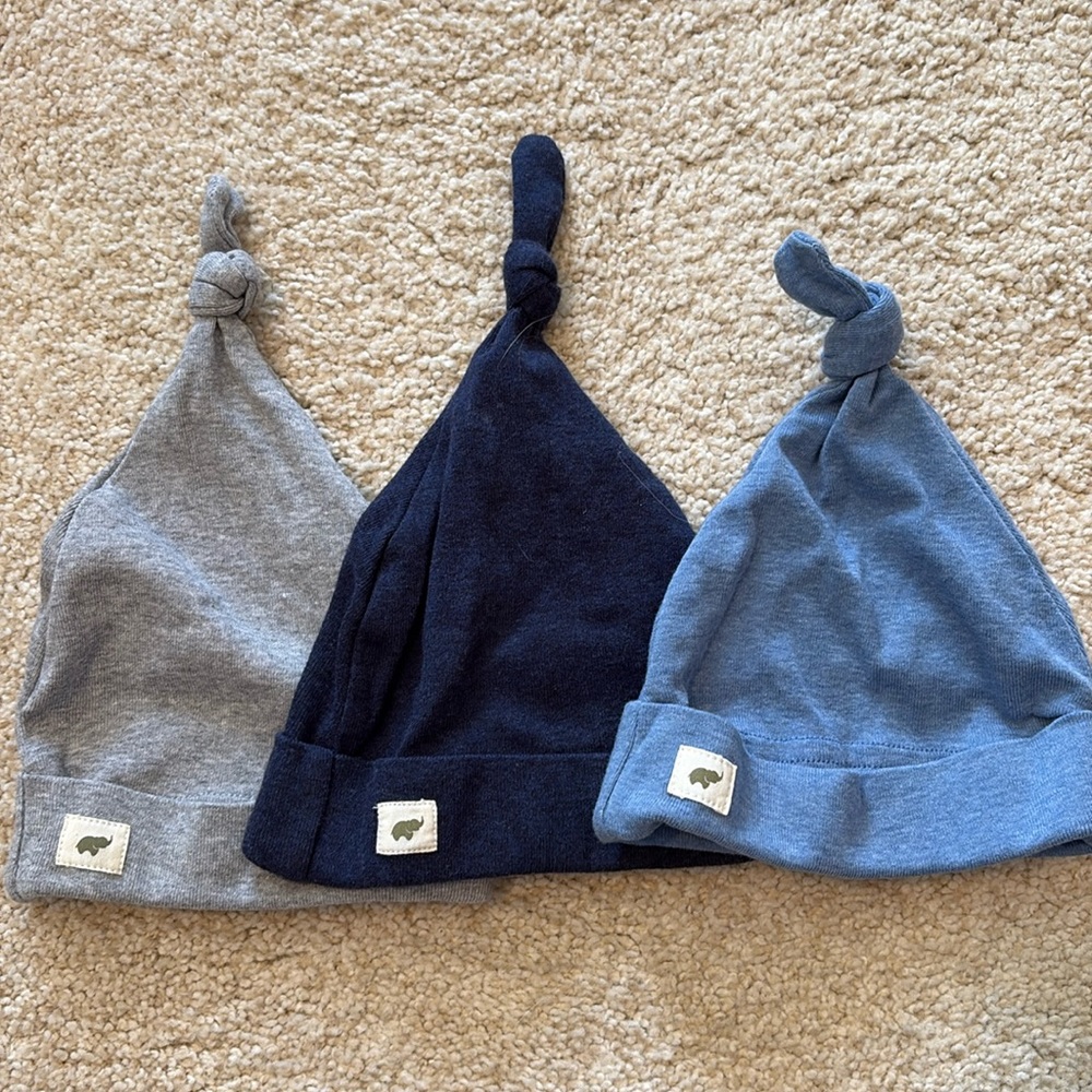 Bundle of three Monica and Andy newborn hats